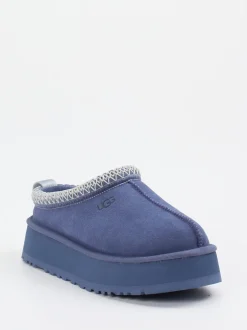 UGG – Plateau-Hausschuh aus Veloursleder in Blau