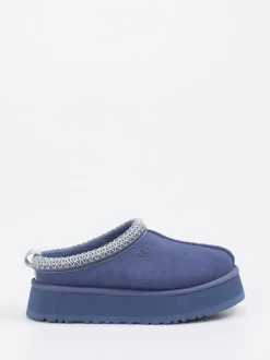 UGG – Plateau-Hausschuh aus Veloursleder in Blau