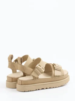 UGG – Plateau-Sandale aus Nubukleder Beige