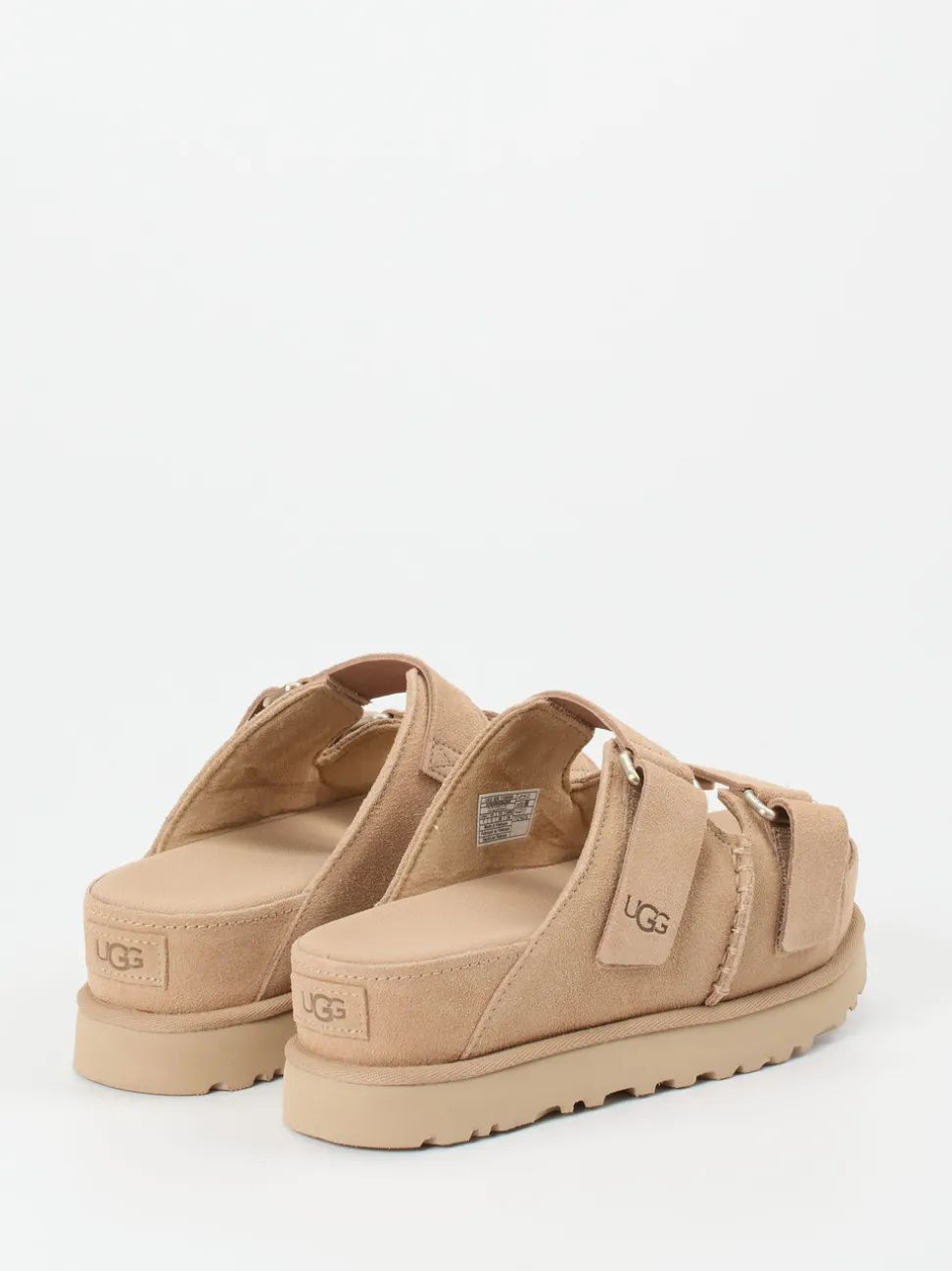 UGG – Plateau-Sandalen aus Veloursleder beige