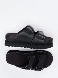 UGG – Plateau-Sandalen aus Kalbleder schwarz
