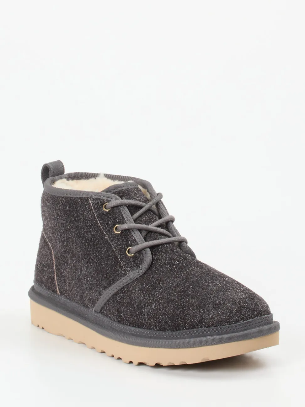 UGG – Schnürboots aus Veloursleder anthrazitgrau