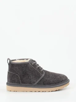 UGG – Schnürboots aus Veloursleder anthrazitgrau