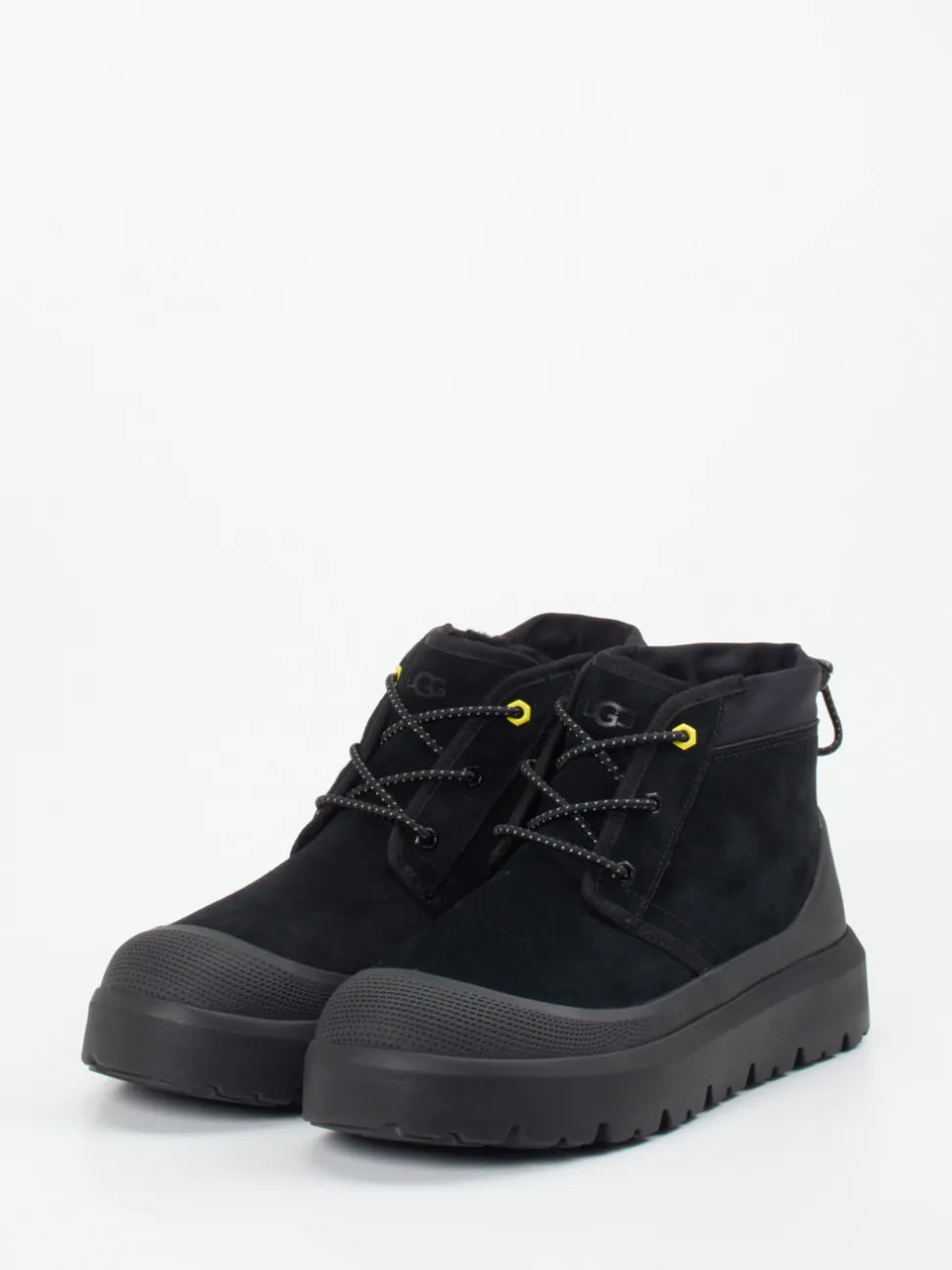 UGG – Schnürboots aus Veloursleder Schwarz