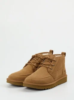 UGG – Schnürboots aus Veloursleder camelbraun