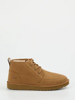 UGG – Schnürboots aus Veloursleder camelbraun