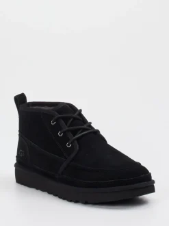UGG – Schnürboots aus Veloursleder schwarz