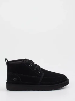 UGG – Schnürboots aus Veloursleder schwarz