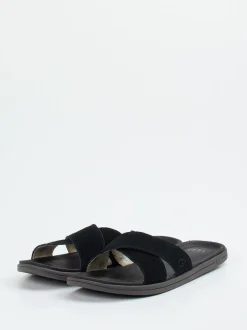 UGG – Slides aus Veloursleder in Schwarz