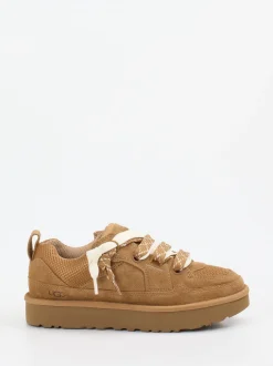 UGG – Sneaker aus Veloursleder cognacfarben