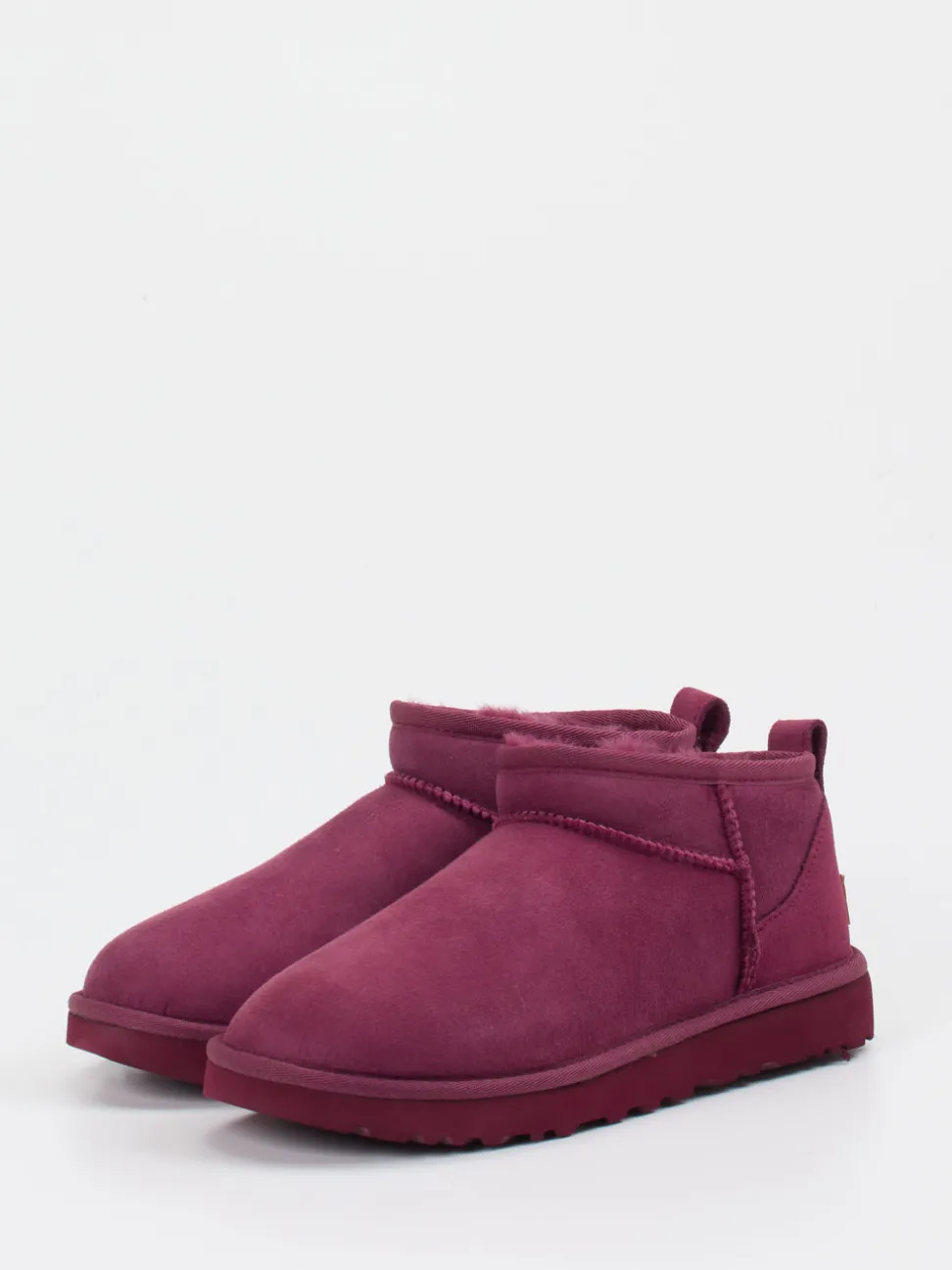 UGG – Stiefeletten aus Veloursleder beerenrot