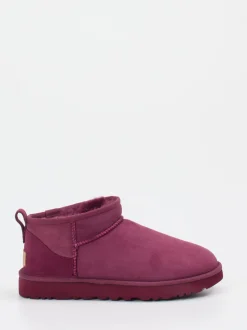 UGG – Stiefeletten aus Veloursleder beerenrot