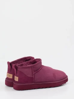UGG – Stiefeletten aus Veloursleder beerenrot