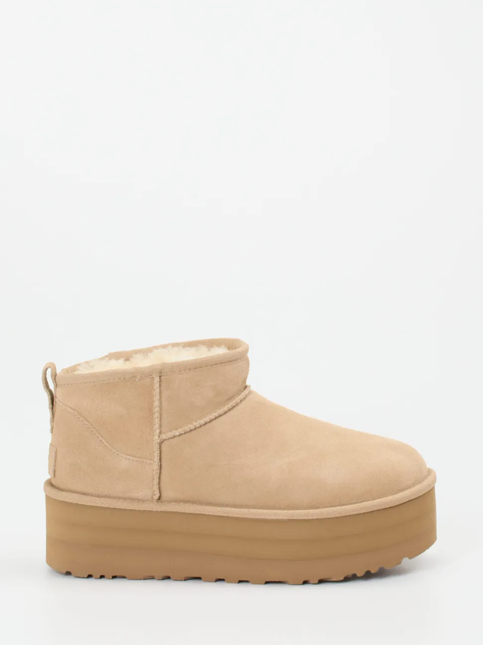 UGG – Stiefeletten aus Veloursleder in Beige