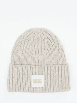 UGG – Strickmütze aus Textil in Hellbeige