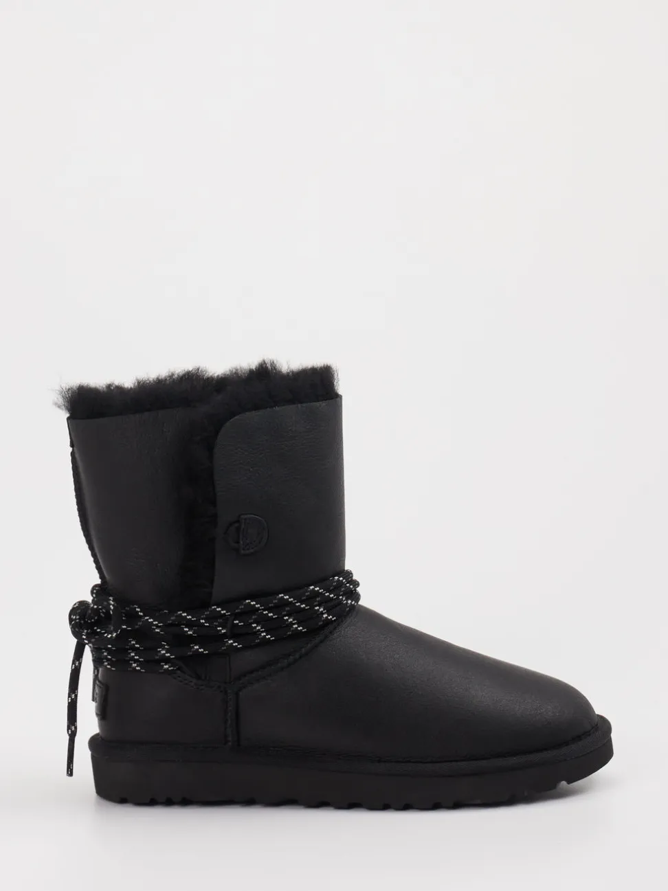 UGG – Winterboots aus Leder schwarz matt