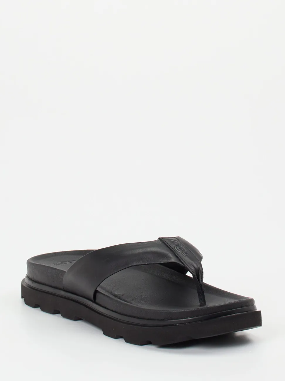 UGG – Zehentrenner aus Kalbleder schwarz