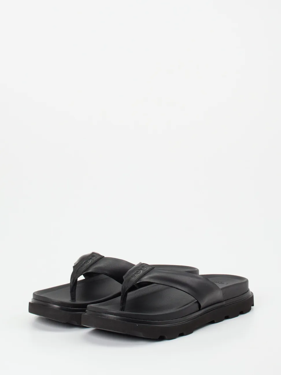 UGG – Zehentrenner aus Kalbleder schwarz