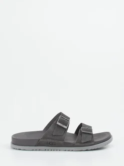 UGG – Zweiriemer-Sandalen aus Veloursleder grau