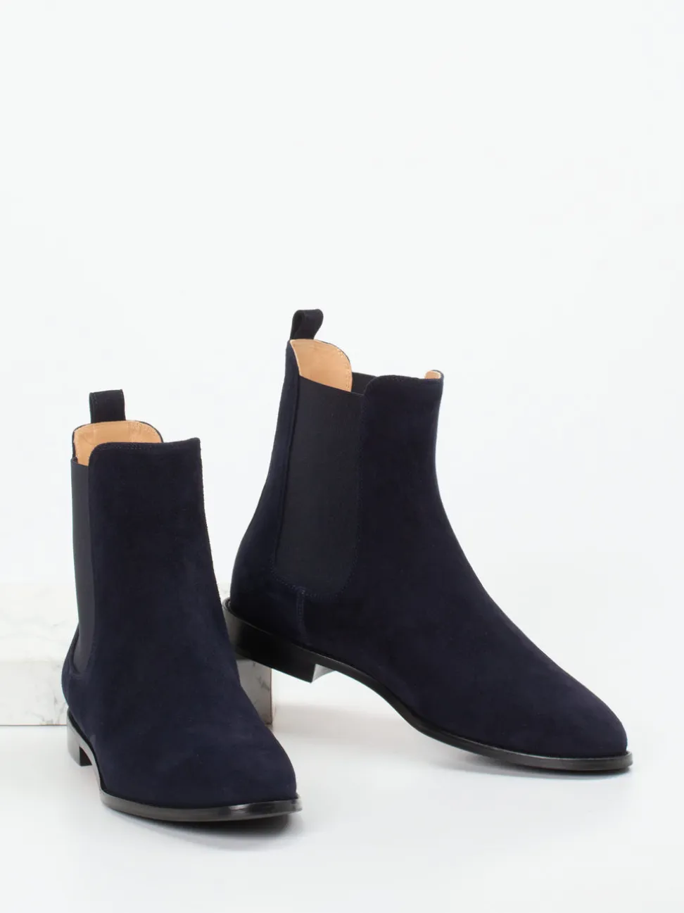 Unützer – Chelsea Boots aus Veloursleder Dunkelblau