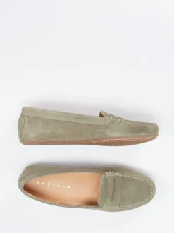 Unützer – Loafer aus Veloursleder in Salbeigrün