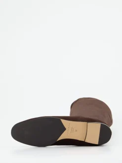 Unützer – Overknee-Stiefel aus Veloursleder Dunkelbraun