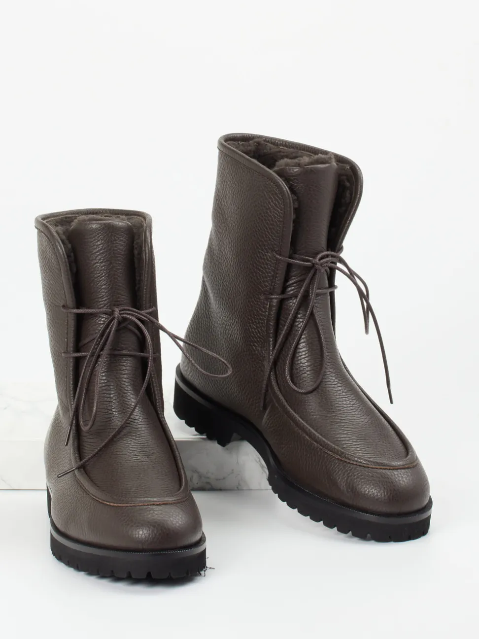 Unützer – Schnürstiefelette aus Kalbleder braun