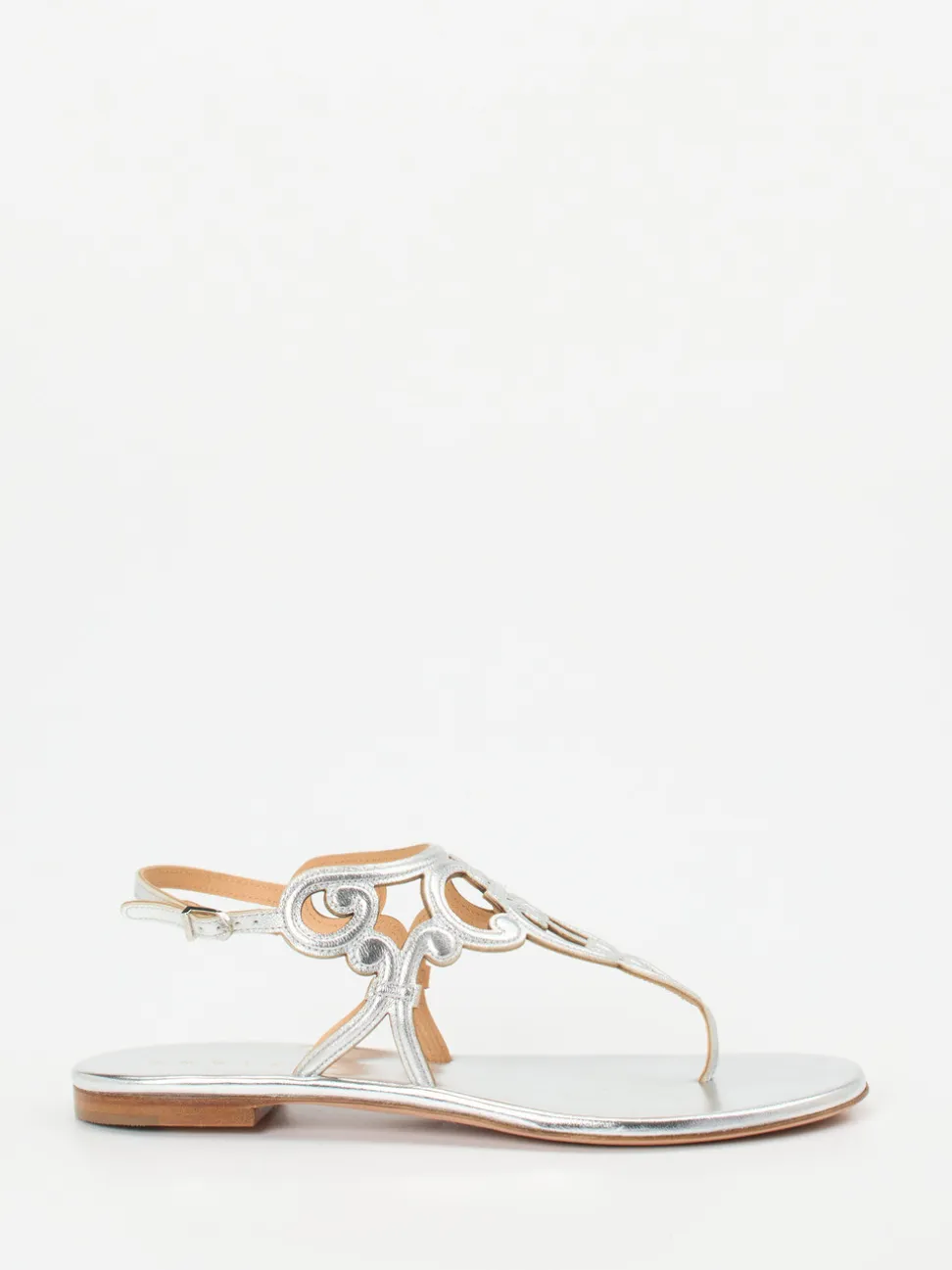 Unützer – Zehentrenner-Sandalen aus Lackleder silber