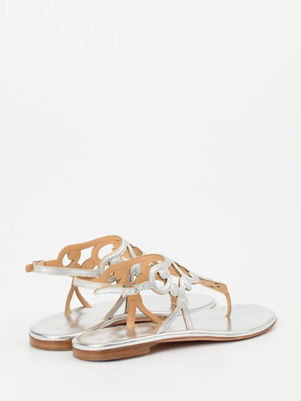 Unützer – Zehentrenner-Sandalen aus Lackleder silber