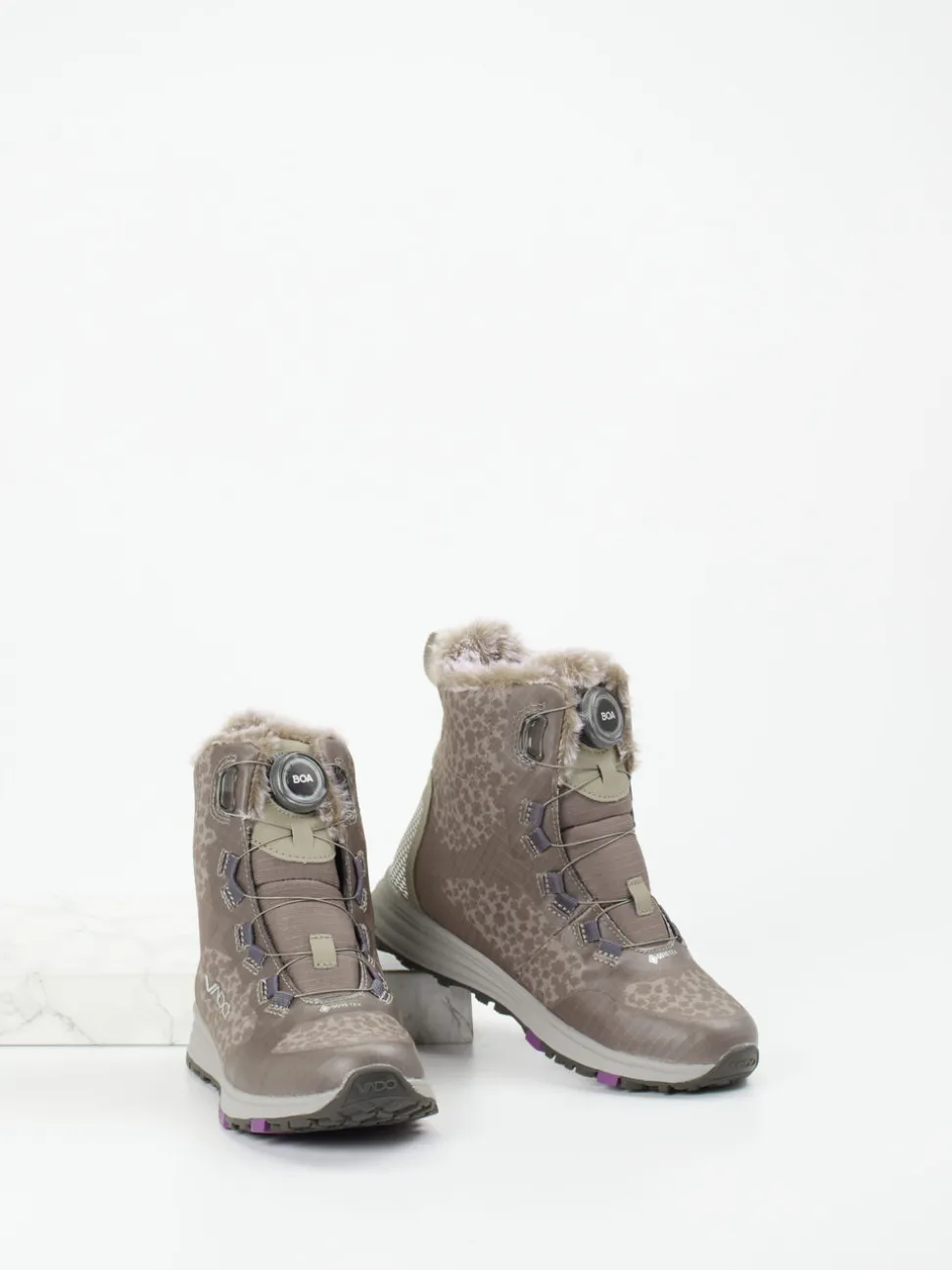 Vado – Winterboots aus Textil in Taupe Animalprint