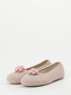 Varomed – Ballerina-Hausschuh aus Textil in Altrosa