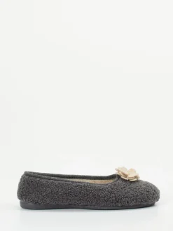 Varomed – Ballerina-Hausschuh aus Textil anthrazit