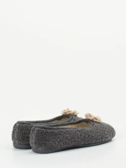 Varomed – Ballerina-Hausschuh aus Textil anthrazit
