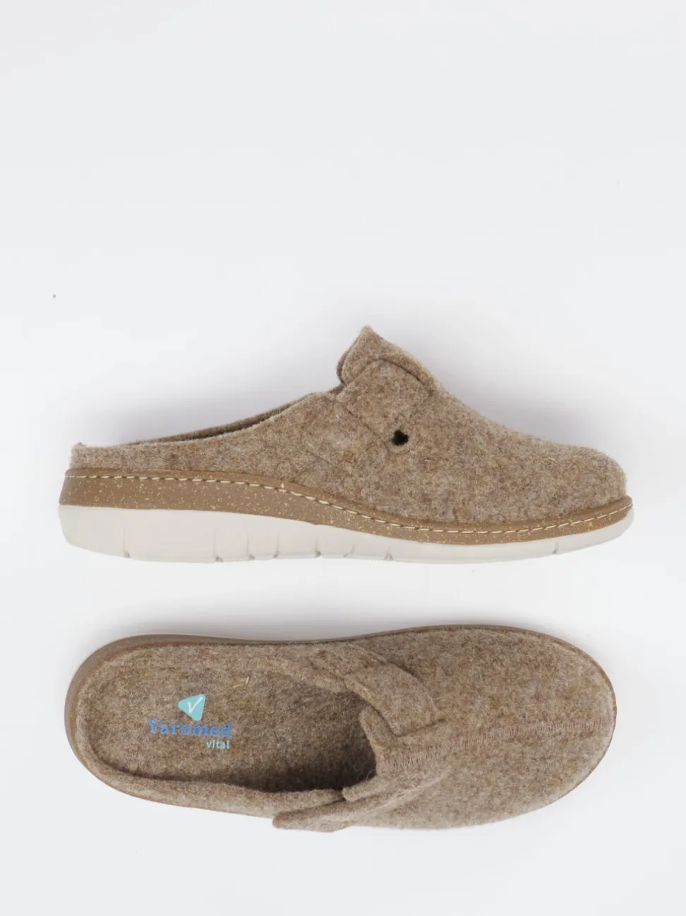 Varomed – Filzclogs aus Wollfilz beigebraun