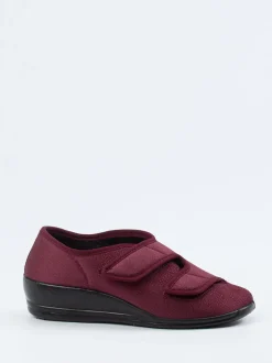 Varomed – Hausschuh aus Textil in Bordeauxrot