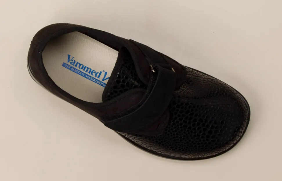 Varomed – Klett-Halbschuh aus Textil mit Reptilprägung