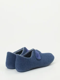 Varomed – Klett-Hausschuh aus strukturiertem Textil Dunkelblau