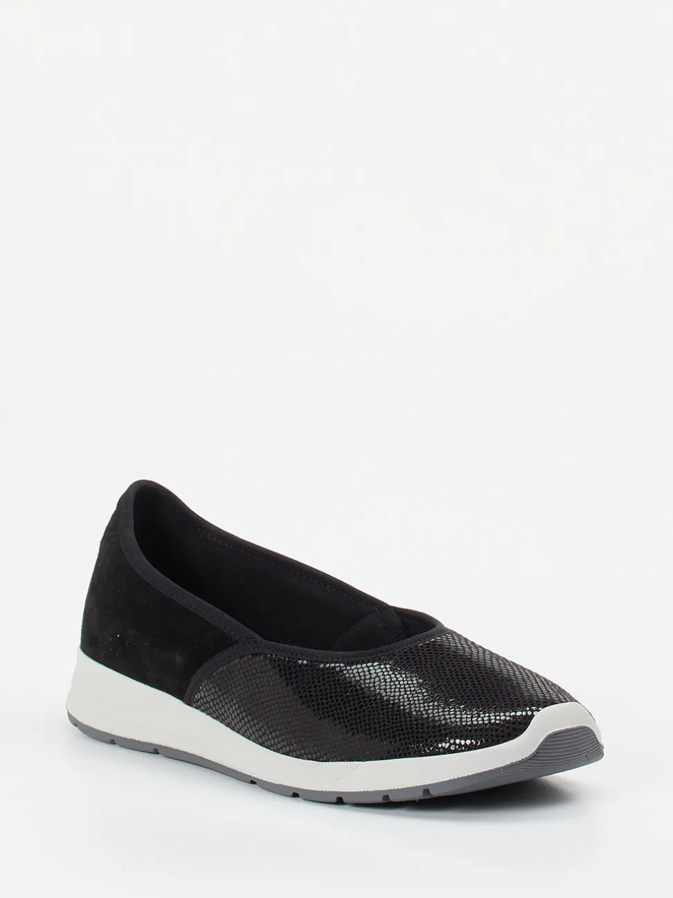 Varomed – Komfort-Ballerina aus Stretch und Veloursleder
