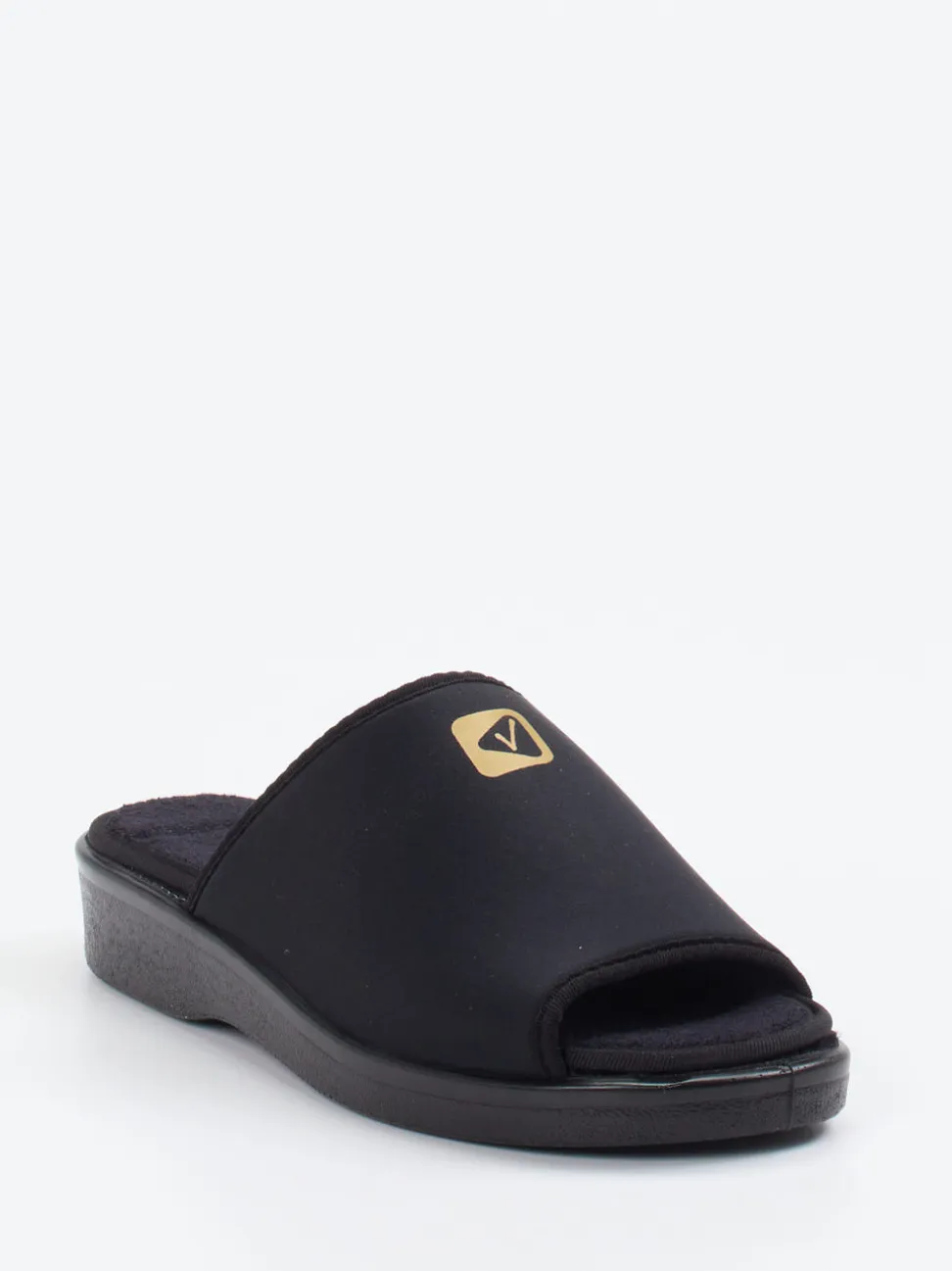 Varomed – Komfort-Pantolette aus Textil schwarz