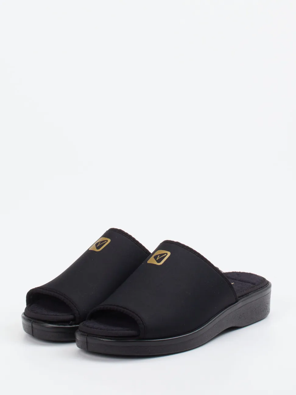 Varomed – Komfort-Pantolette aus Textil schwarz