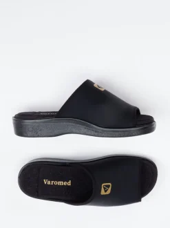 Varomed – Komfort-Pantolette aus Textil schwarz