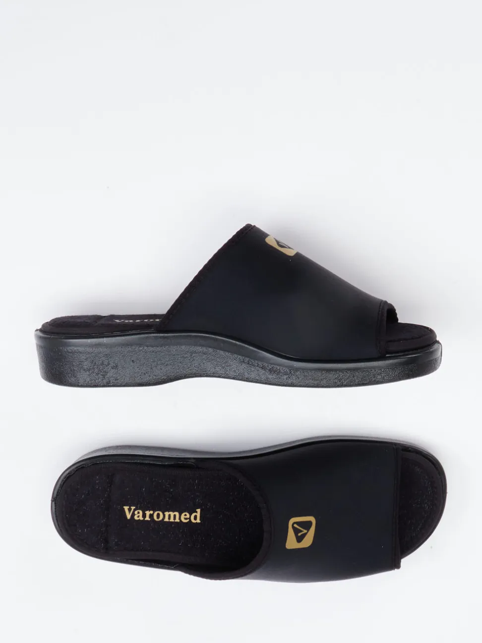 Varomed – Komfort-Pantolette aus Textil schwarz
