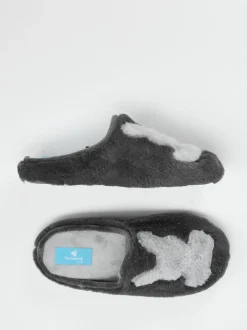Varomed – Pantoffeln aus Plüschtextil in Grau
