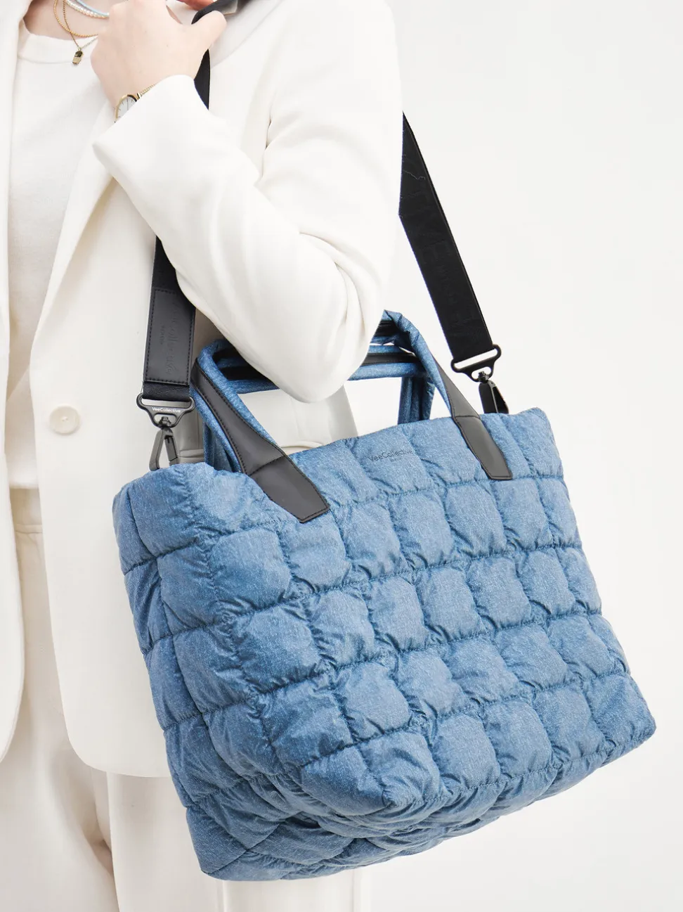 VeeCollective Berlin – Shopper aus Nylon in Jeansblau