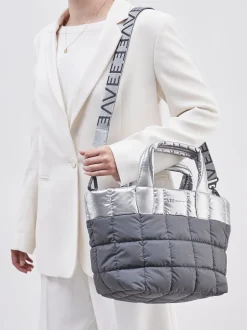 VeeCollective Berlin – Tote Bag aus Nylon silbergrau