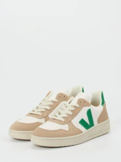 VEJA – Sneaker aus Kalbleder und Wildleder beige