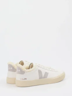 Veja – Sneaker aus Leder mit Wollfutter cremeweiß