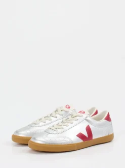 VEJA – Sneaker aus Leder silberfarben