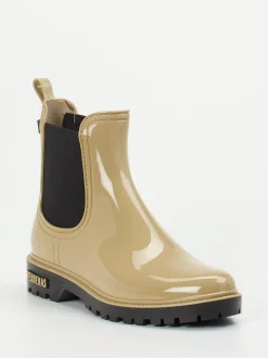 Verbenas – Chelsea Boots aus glänzendem Synthetik beige
