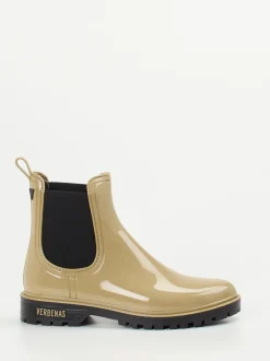 Verbenas – Chelsea Boots aus glänzendem Synthetik beige
